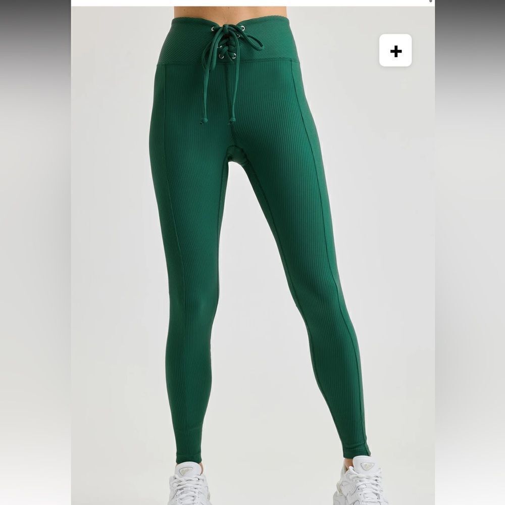 Year Of Ours Ribbed Football Leggings Lace Front S Small Green
